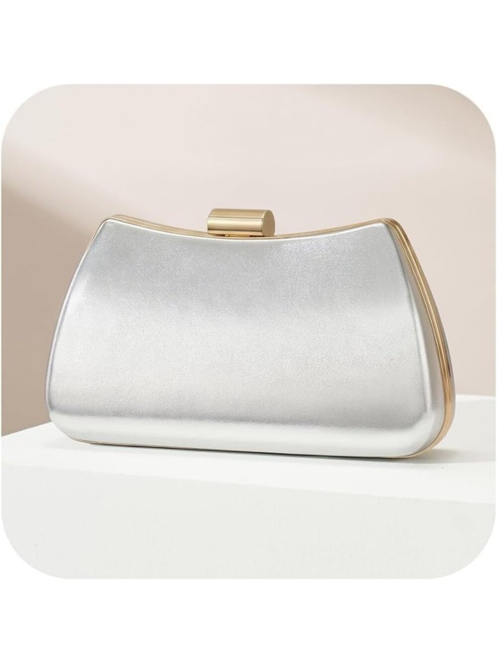 Women's Silver Clutch Purse For Elegant With Chain Wedding Evening Bag